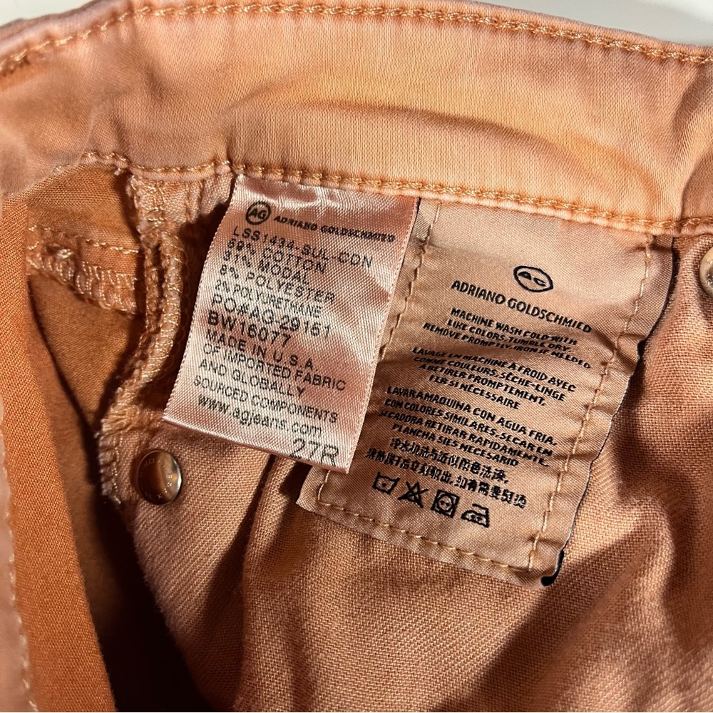 AG Adriano Goldschmied The Prima mid-rise cigarette crop jeans size 27 peach - Picture 5 of 10